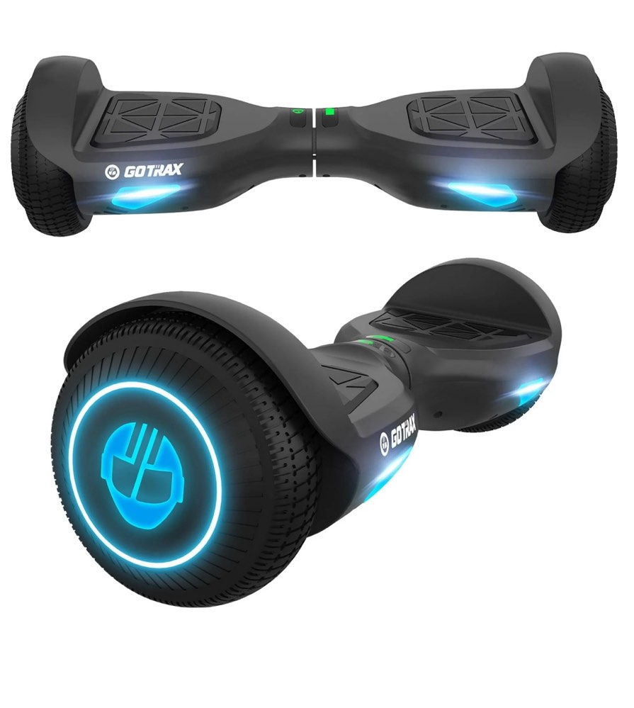 Gotrax Edge Hoverboard with 6.2 MPH Max Speed  176 lbs Max Weight  2.5 Miles Max Distance  Self Balancing Scooter with 6.5 inch Wheels and LED Headlights Black