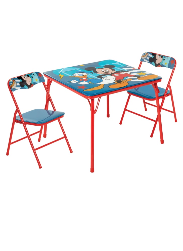 Mickey Mouse Kids 3-Piece Activity Table and Chair Set, Red