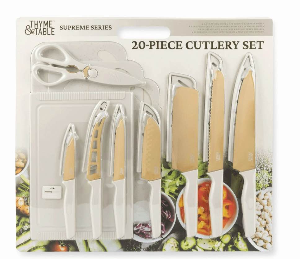 Thyme & Table 20-Piece Knife Set - Taupe