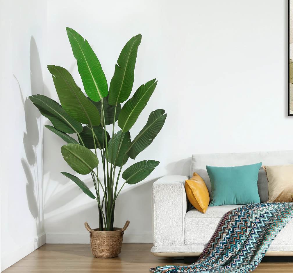 6 Feet Artificial Bird of Paradise Plant Fake Tropical Palm Tree for Indoor Outdoor, Perfect Faux Plants for Home Garden Office Store Decoration