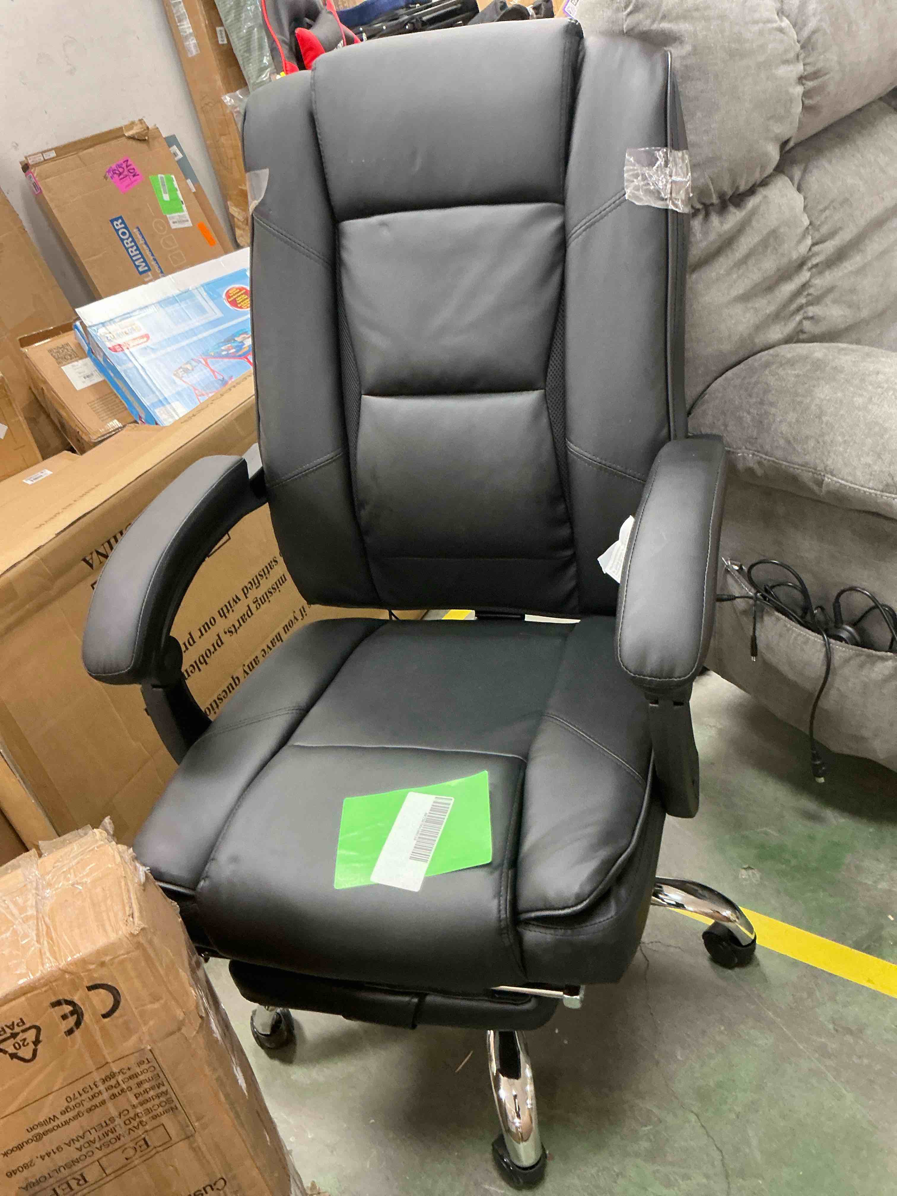Condition photo showing Good Condition for JONPONY Big and Tall Office Chair 500LBS Executive Office Chair Massage and Footrest Ergonomic Computer Desk Chair Reclining High Back Leather Office Chair Lumbar Back Support Swivel Rolling,Black