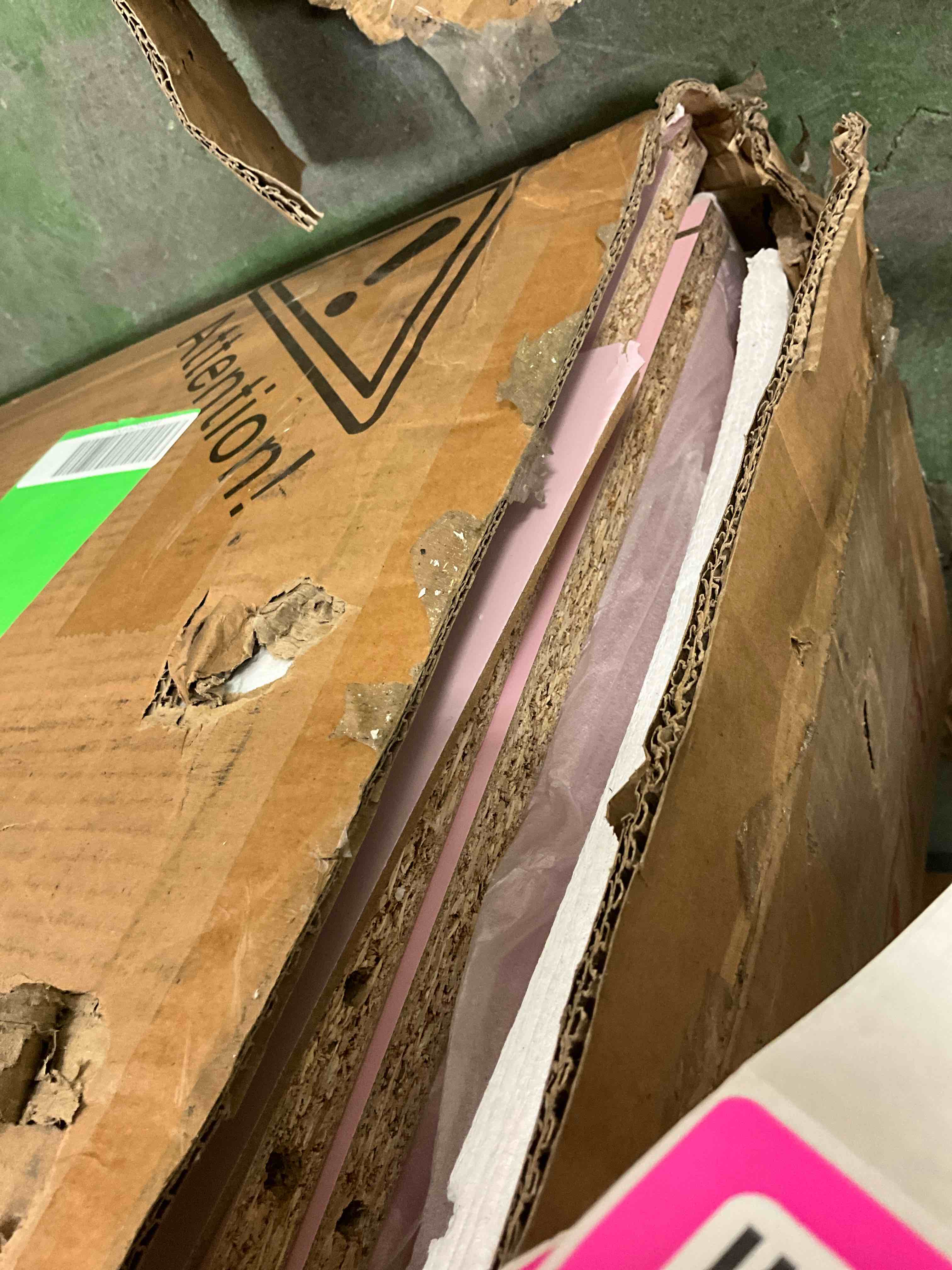 Condition photo showing Good Condition for Ktaxon Large Makeup Vanity, Get Ready with Me GRWM Vanity Table Set W/ Visible Glass Top & Charging Station, Light Pink