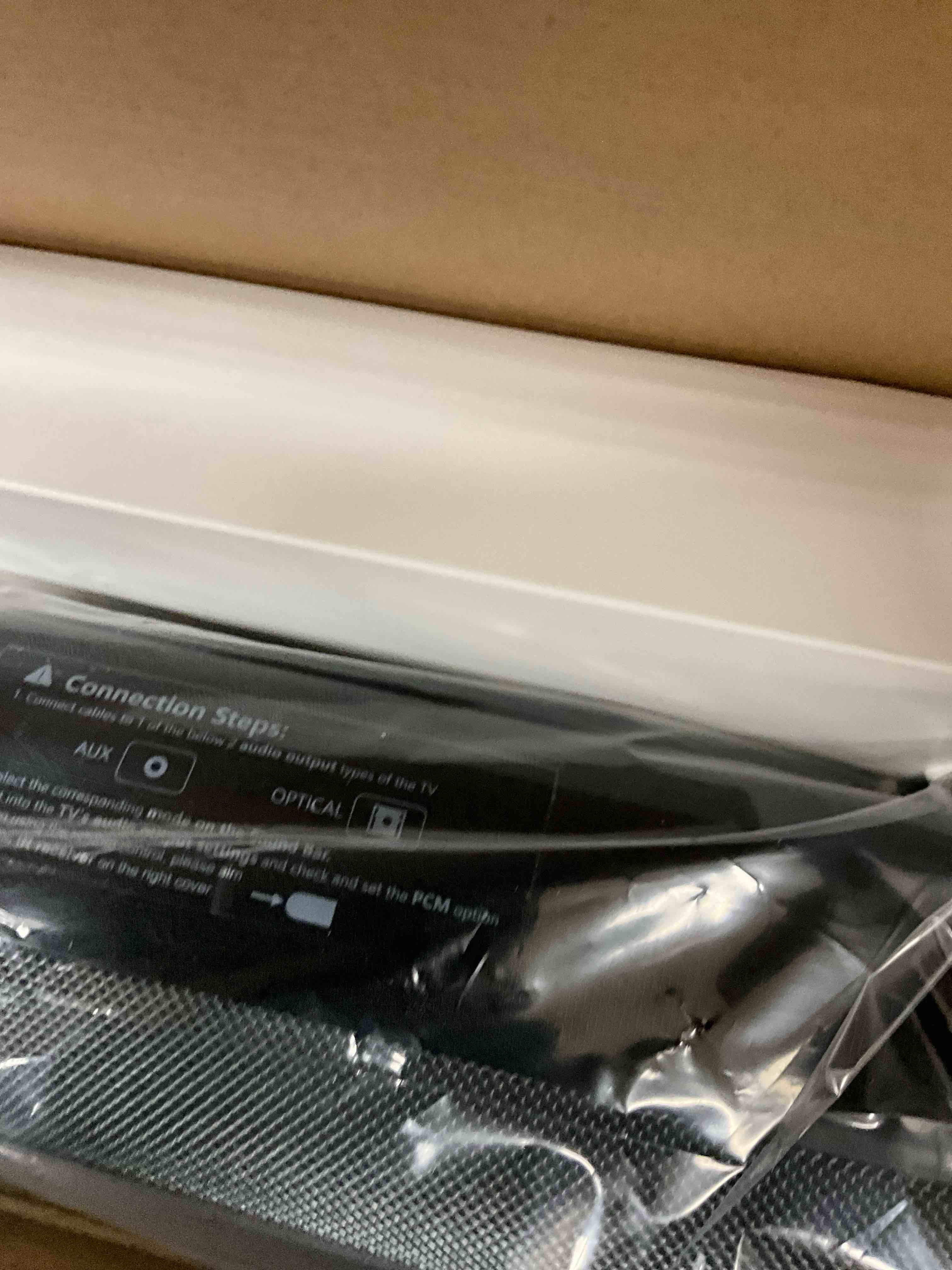 Condition photo showing New/Like New for TOPVISION Sound Bar for TV  Soundbar with Subwoofer  Wired & Wireless Bluetooth 5.0 3D Surround Speakers  Optical/AUX/RCA/USB Connection  Wall Mountable  Remote Control