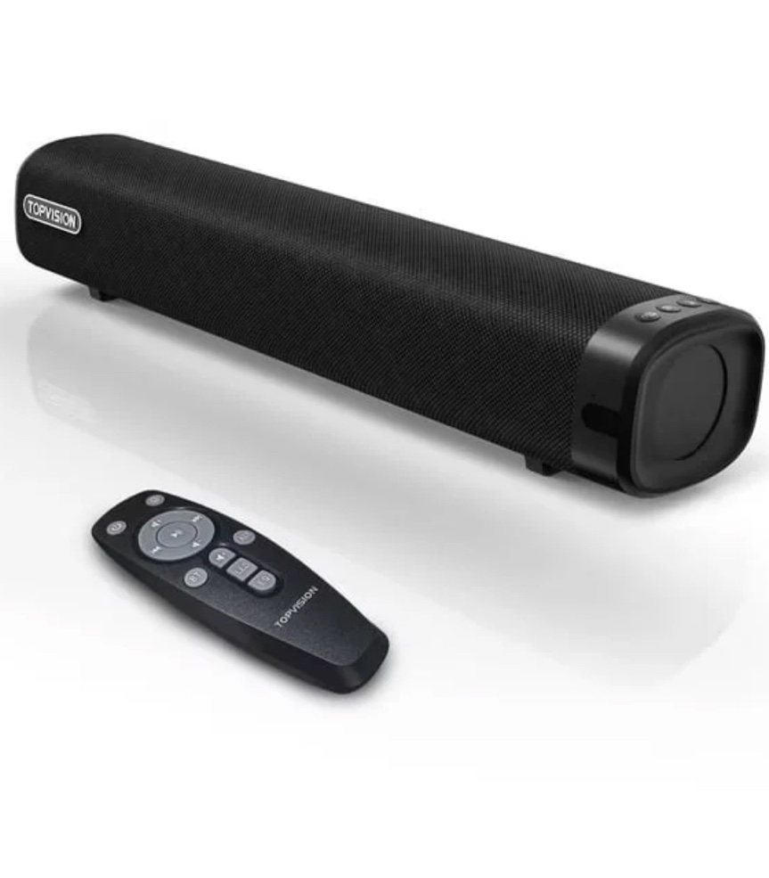 TOPVISION Sound Bar for TV  Soundbar with Subwoofer  Wired & Wireless Bluetooth 5.0 3D Surround Speakers  Optical/AUX/RCA/USB Connection  Wall Mountable  Remote Control