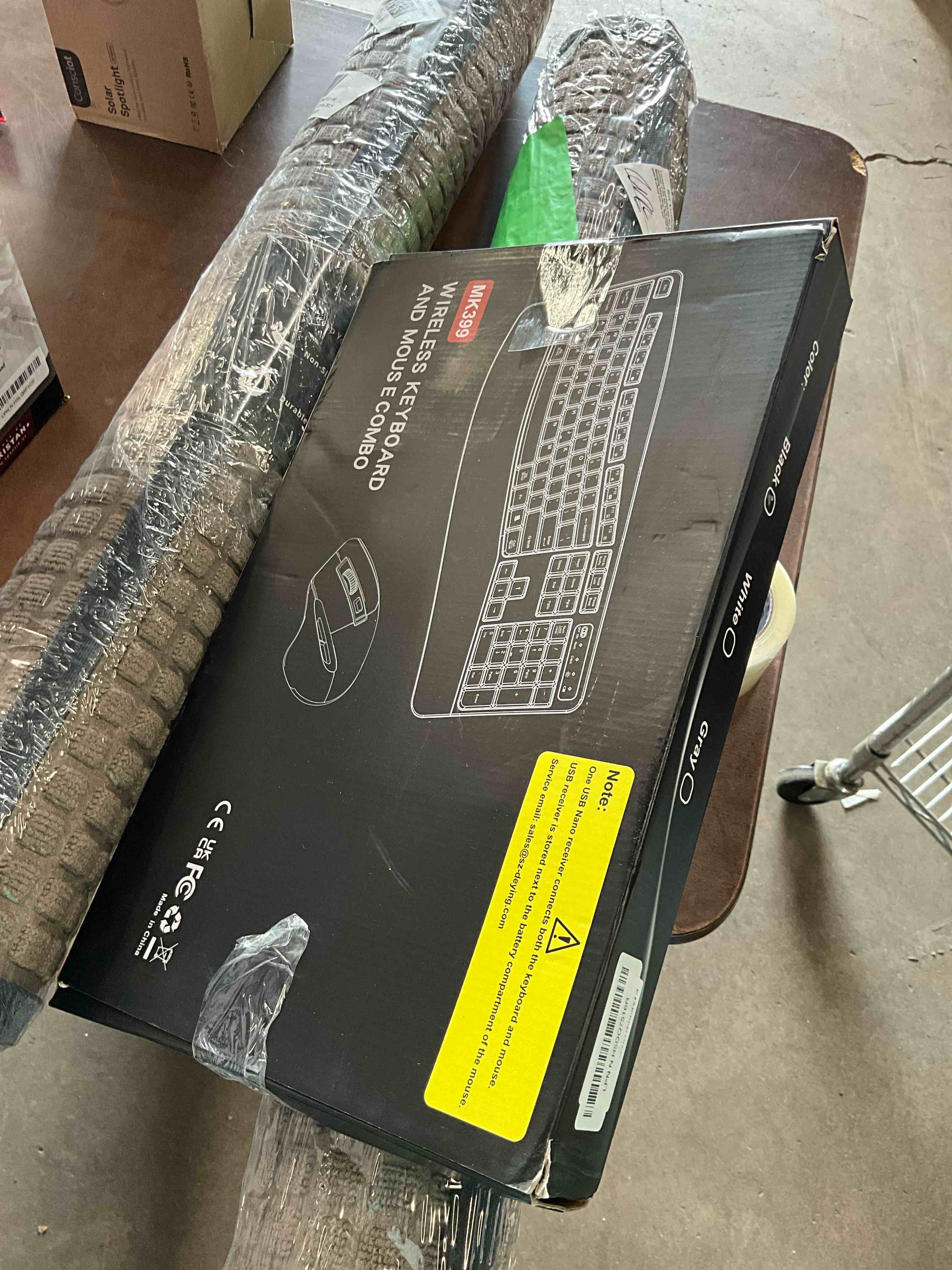 Condition photo showing Good Condition for Wireless Keyboard and Mouse Combo, 2.4G Full Size Wave Keys Ergonomic Keyboard with Wrist Rest and 3-Level DPI Adjustable Wireless Ergonomic Mouse for Windows, Mac OS Desktop/Laptop/PC(Black)