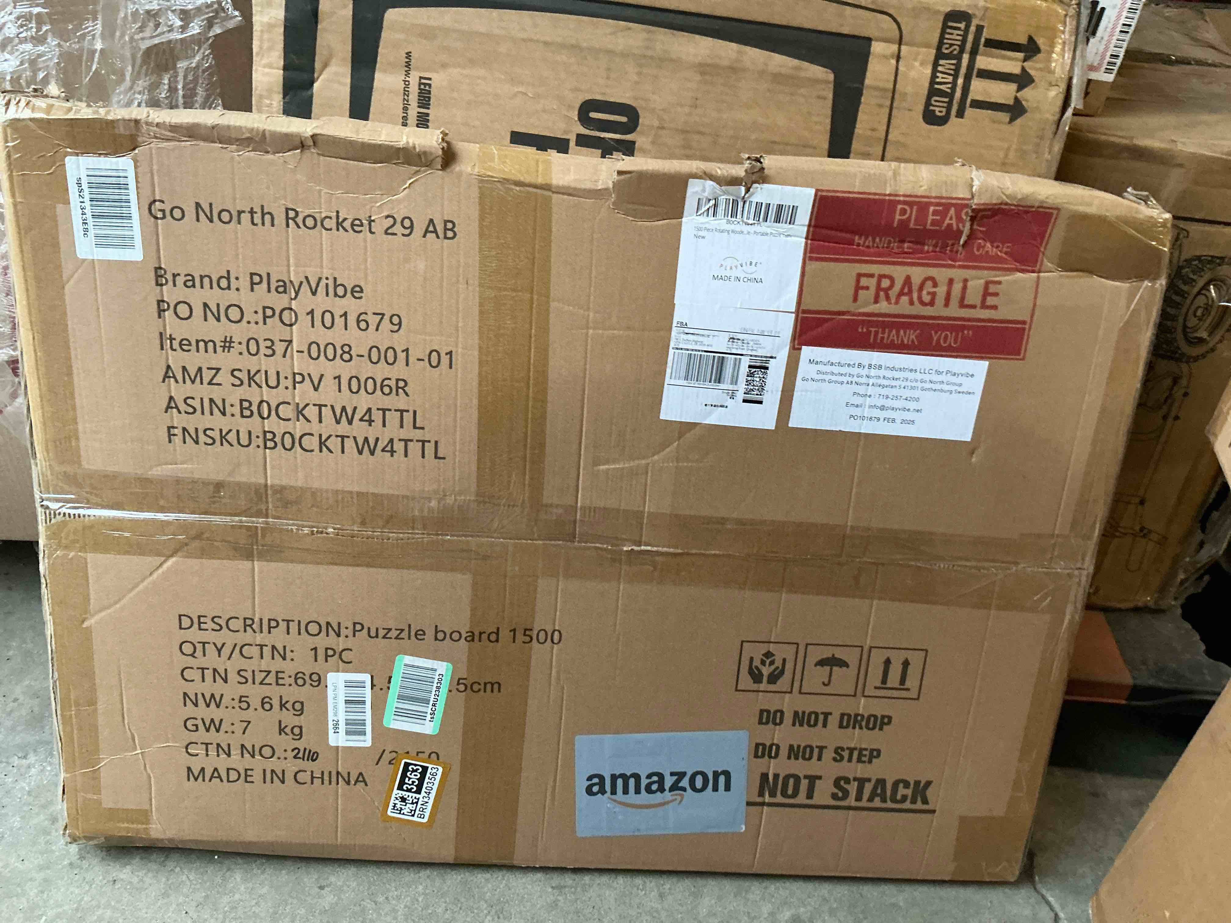 Condition photo showing Good Condition for PLAYVIBE Rotating Puzzle Board - 1500 Pieces, 26 x 35 in - 6-Drawer Storage System & Puzzle Table with Drawers - 360-Degree Lazy Susan Rotation for Jigsaws, Christmas Family Games 35" x 26" - 1500pcs