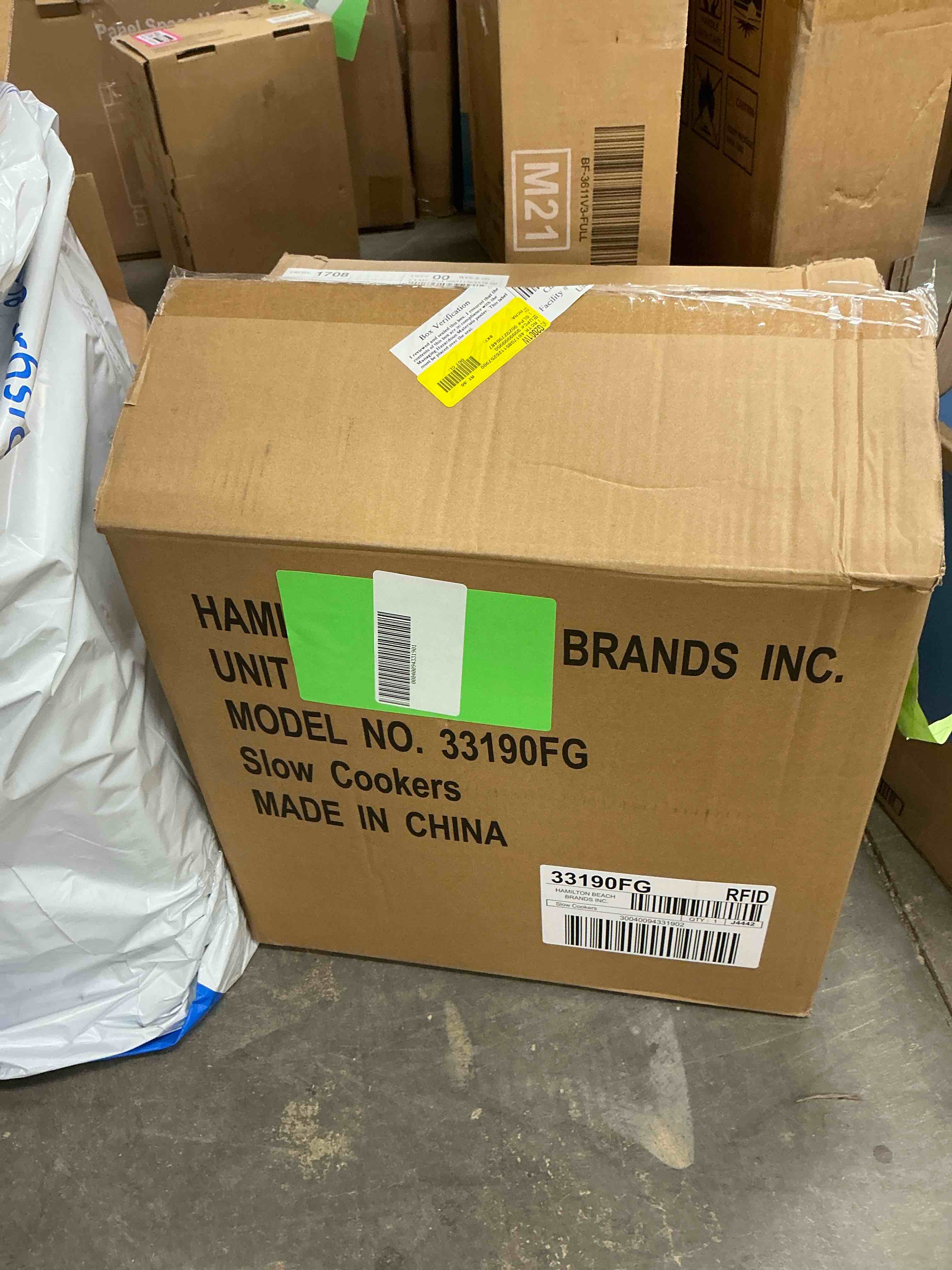 Condition photo showing New/Like New for Hamilton Beach 10qt Slow Cooker - Silver: Large Stoneware Pot, 4 Knob Settings, Stay-Cool Handles, 450W, Hand Wash