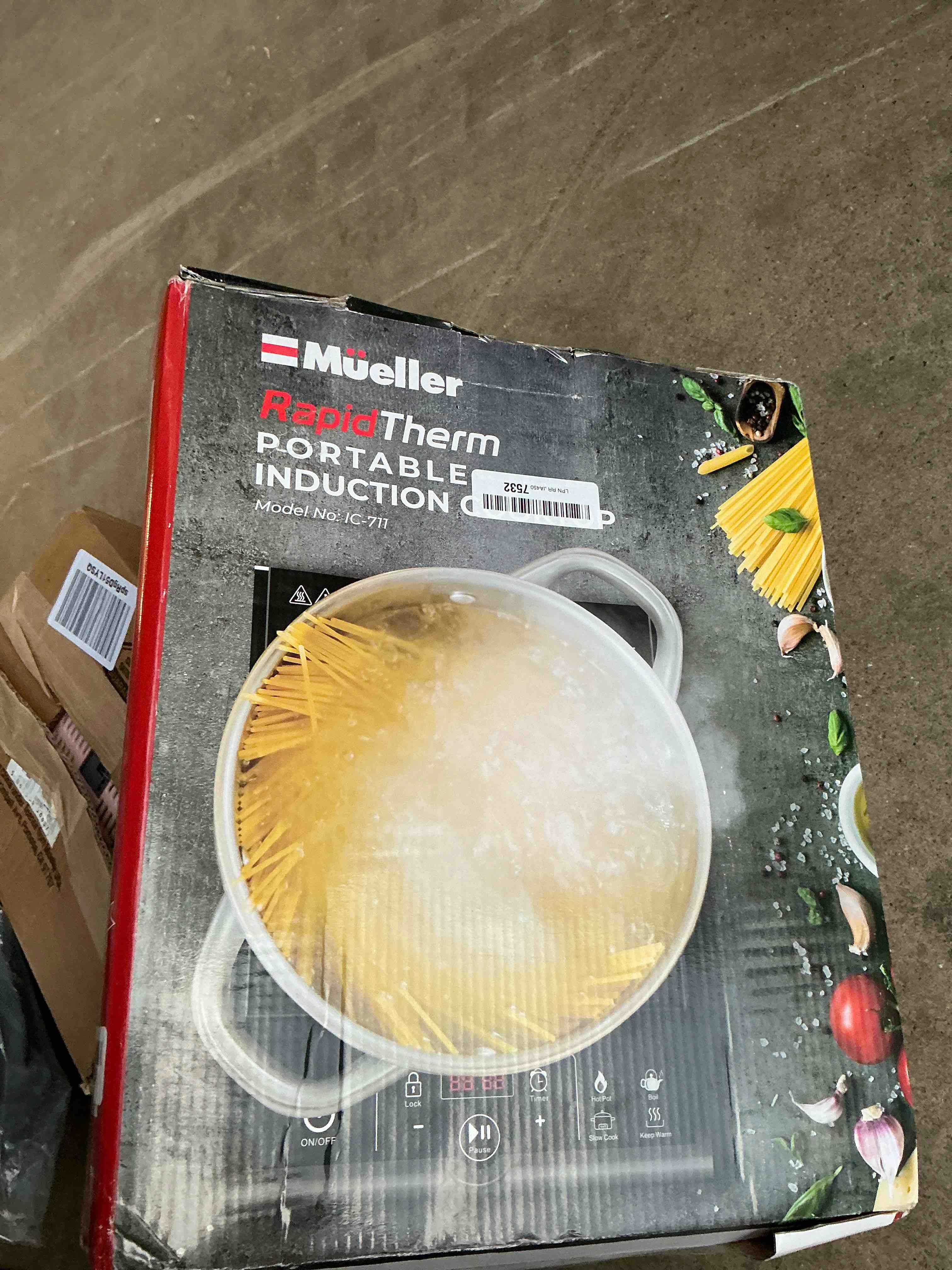 Condition photo showing Good Condition for Mueller RapidTherm Portable Induction Cooktop Hot Plate Countertop Burner 1800W, 8 Temp Levels, Timer, Auto-Shut-Off, Touch Panel, LED Display, Auto Pot Detection, Child Safety Lock, 4 Preset Programs