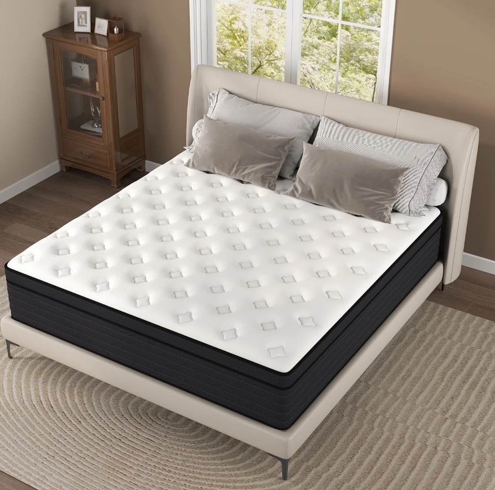 yilicy 14 inch twin mattress, gel memory foam & spring hybrid medium comfort mattress in a box,adult
