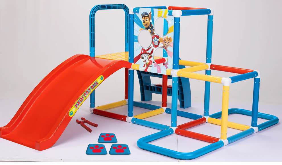 paw patrol children's indoor and outdoor jungle gym with slide for children ages 2 to 6 years