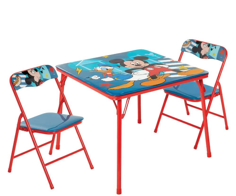 mickey mouse kids 3-piece activity table and chair set, red