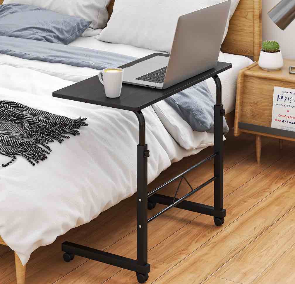Ktaxon Laptop Table Computer Desk Adjustable Height Standing Portable Stand Up Work Station Cart Tray Side Table for Sofa and Bed Black