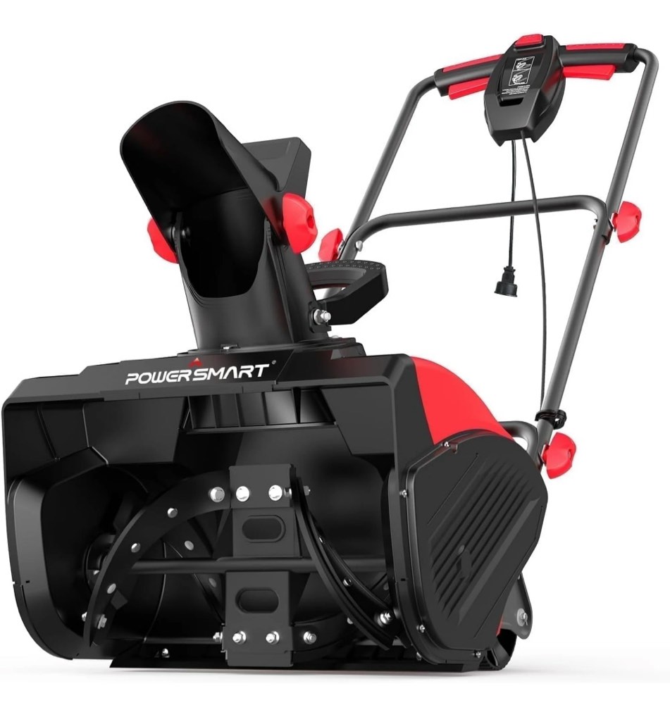 PowerSmart 18-inch Corded Electric Snow Blower , Snow Thrower with 120V 15-Amp Motor, 700lbs/min