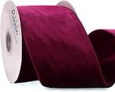 Ribbli Burgundy Velvet Wired Ribbon 4 Inch Velvet with Satin Christmas Ribbon for Gift Wrapping Chri