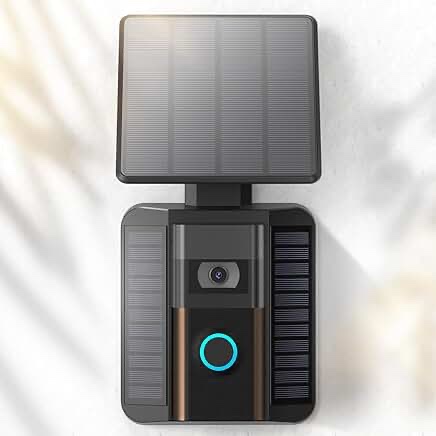 nanw solar charger compatible for ring video doorbell (2020 release) - micro-usb port charging, effi