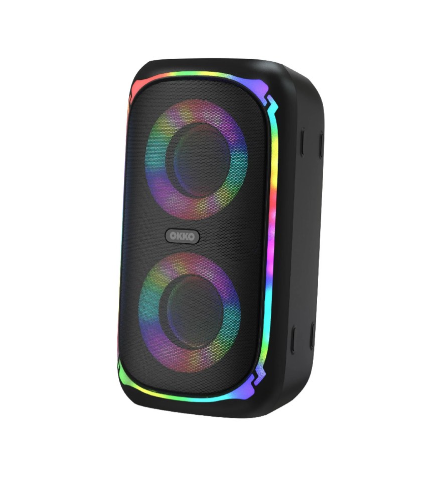 Okko Sonic Bass V4 Portable Bluetooth Speaker with Microphone  LED Lighting