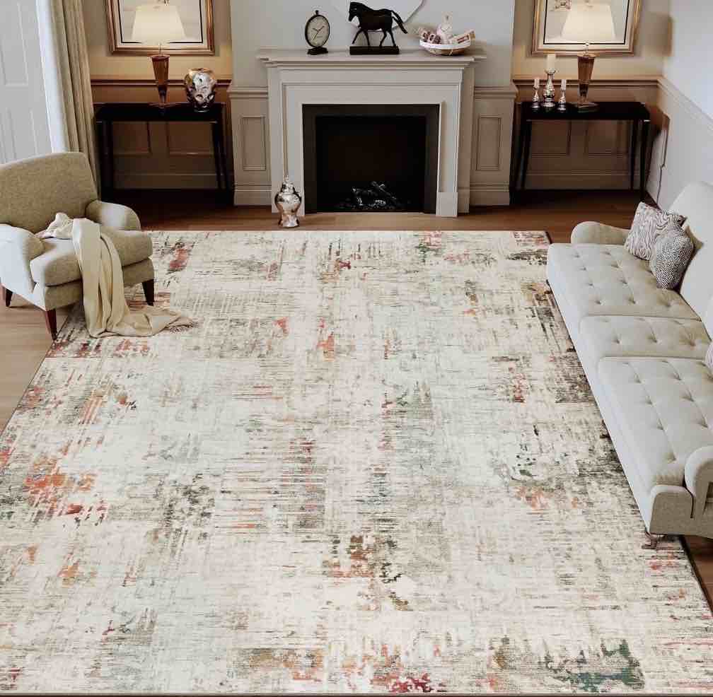 SIXHOME 5 x7  Area Rugs for Living Room Modern Abstract Area Rugs Machine Washable Rugs Soft Neutral Carpet Rugs for Bedroom Dining Room Office Playroom Aesthetic Home Decor Non Slip Rug Colorful