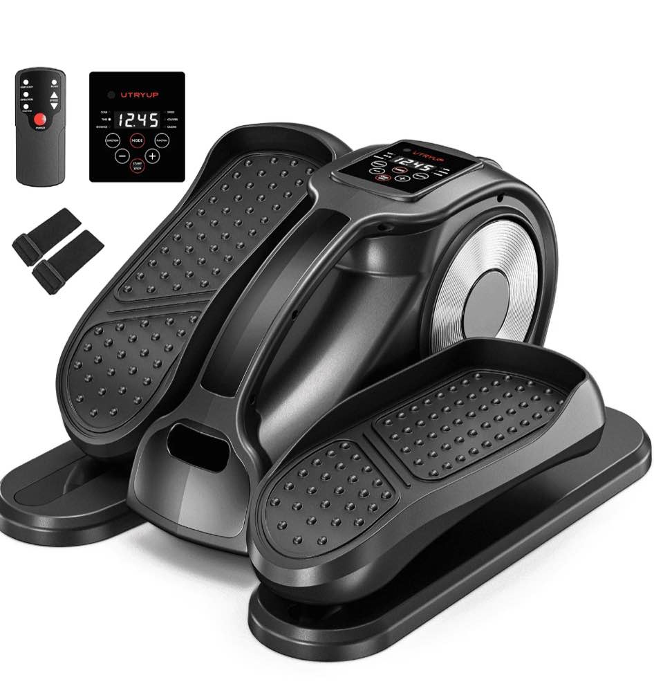 UTRYUP Under Desk Elliptical Machine 12-Speed Quiet Seated Pedal Exerciser for Home Office Seniors & Leg Exercise