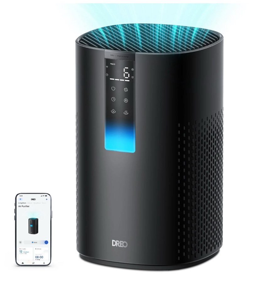 Dreo HEPA Air Purifier for Large Room up to 1600 sq.ft/2h, Smart Purificador for Allergies and Asthma, Remove 99.97% Pet Hair, 5-Stage Filter with PM2.5 Air Quality Display, 18W DC Motor Energy-Save
