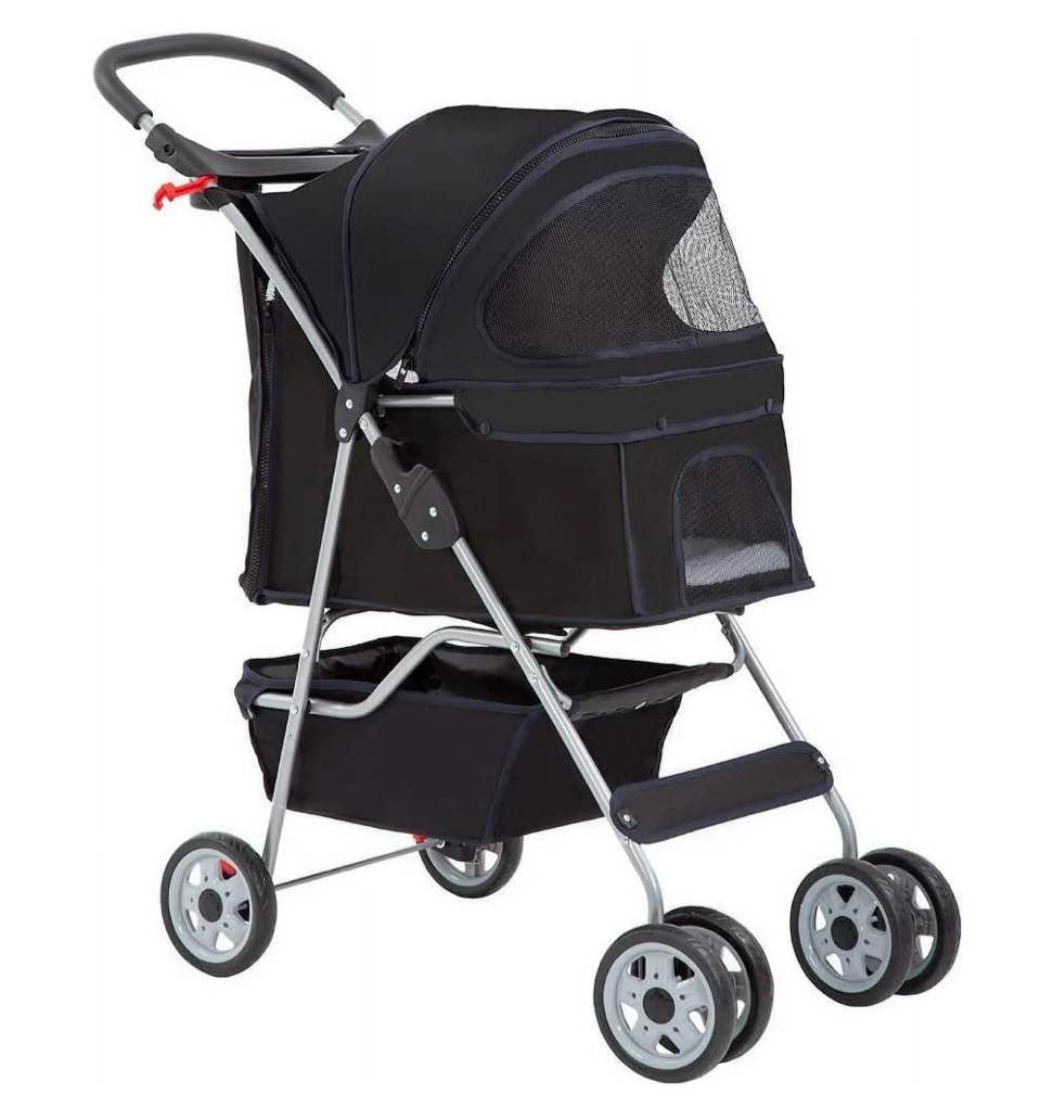 BestPet Folding Pet Stroller  Black  39 H