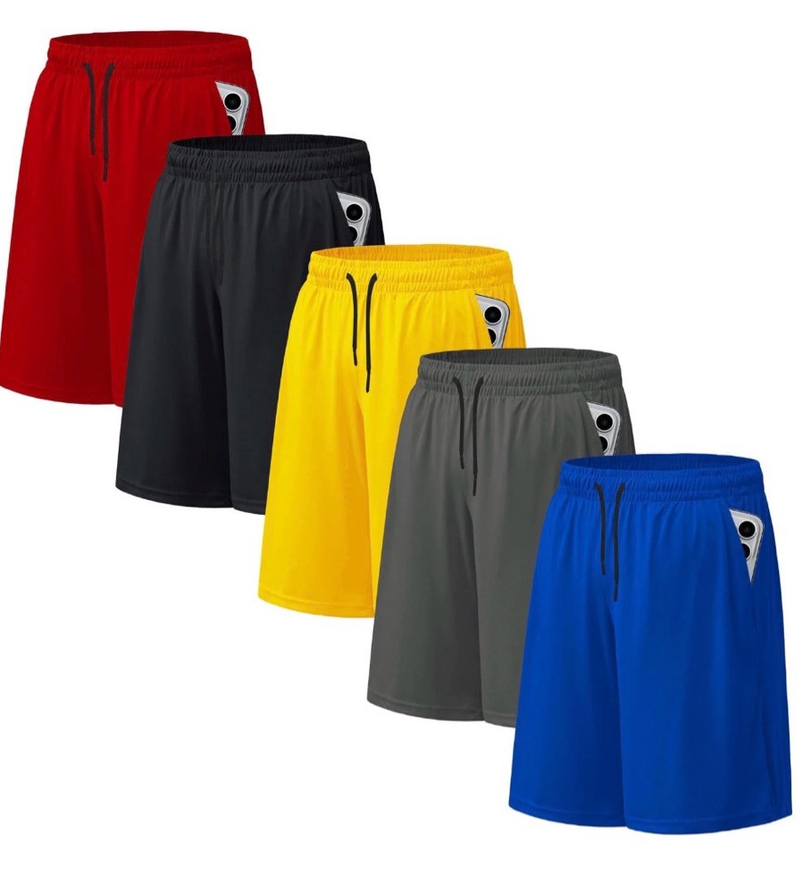 asudesire 5 pack men's athletic shorts mesh workout gym activewear basketball shorts 8" inseam with pockets size l