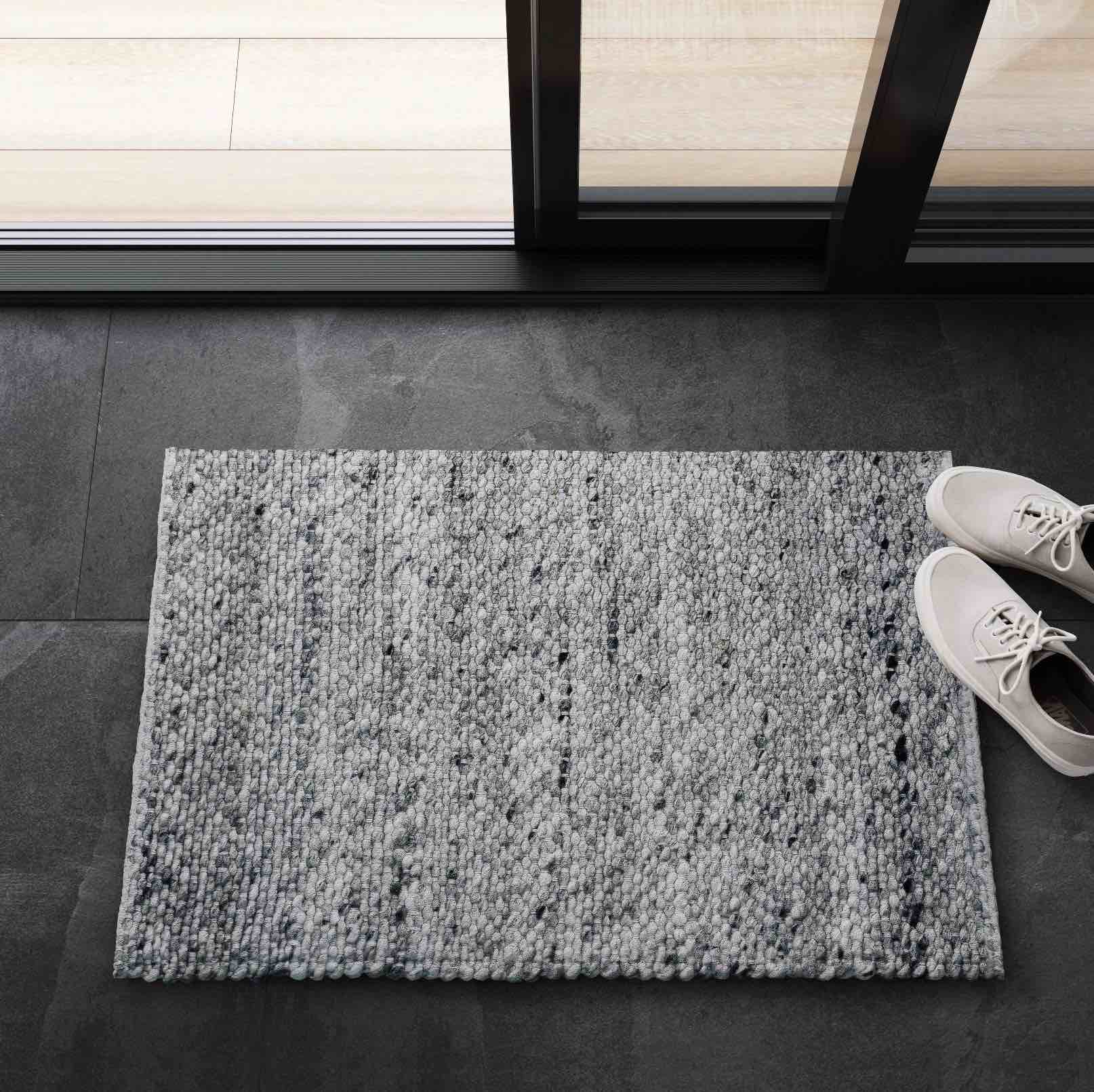 2'x3' chunky knit wool woven rug gray - threshold™: handmade accent, flat pile, indoor use