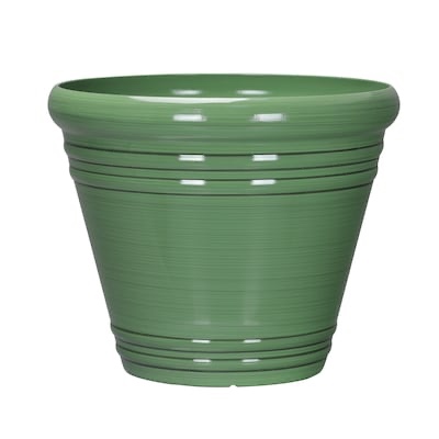 style selections round 16.5-in w x 16.5-in l x 14.45-in h green recycled plastic indoor/outdoor planter