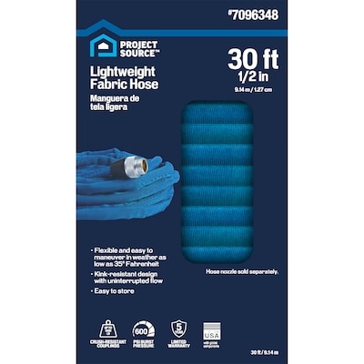 project source project source lightweight 1/2-in x 30-ft premium -duty kink free woven blue coiled hose