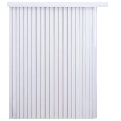 project source light filtering vertical 3.5-in slat width 78-in x 84-in cordless white vinyl light filtering vertical blinds