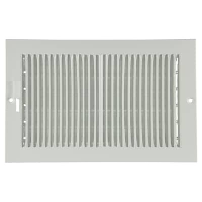 reliabilt 10-in x 6-in 2-way steel white baseboard register ( outside width- 11.25-in )