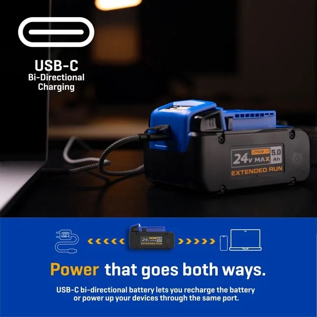 kobalt 24 -volt, battery charger 100w