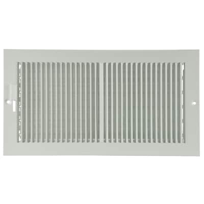 reliabilt 12-in x 6-in 2-way steel white baseboard register ( outside width- 13.25-in )