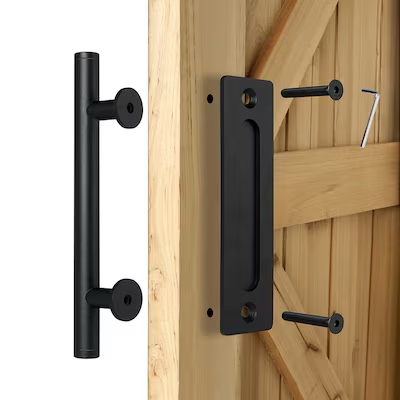 reliabilt matte black indoor single barn door handle