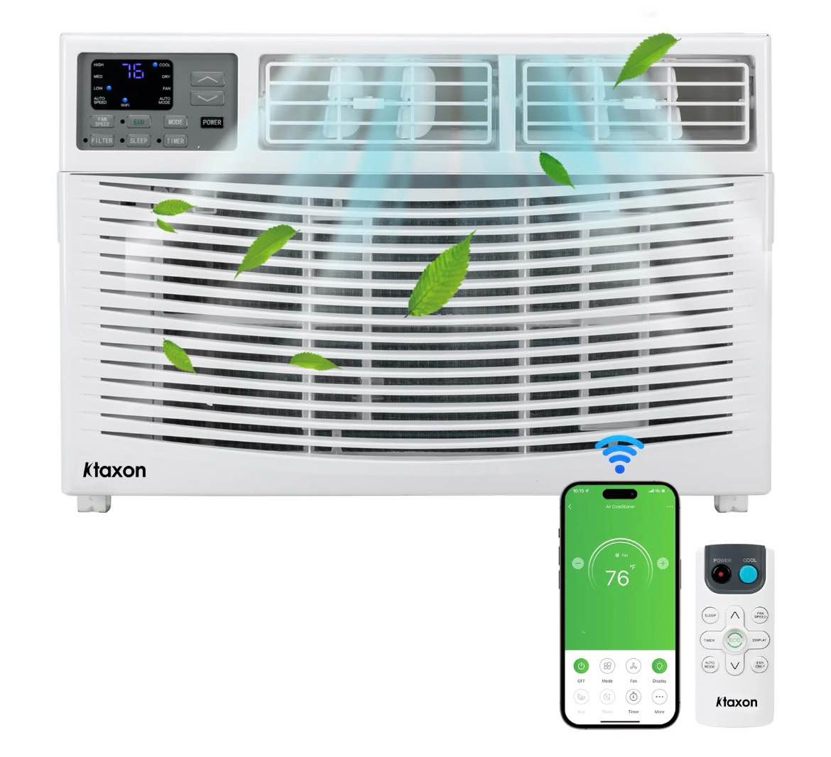 ktaxon 14000btu 115v window air conditioner with wifi and eco mode for medium rooms