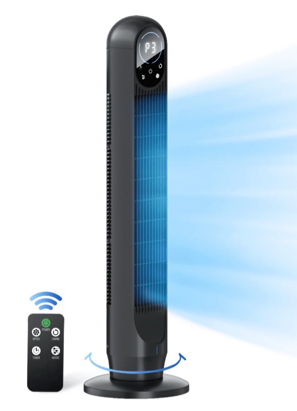 tower fan for home with remote 31 bladeless floor fans for home 4 modes & 4 speeds 12h timer led display wide oscillating wide cooling for bedroom office