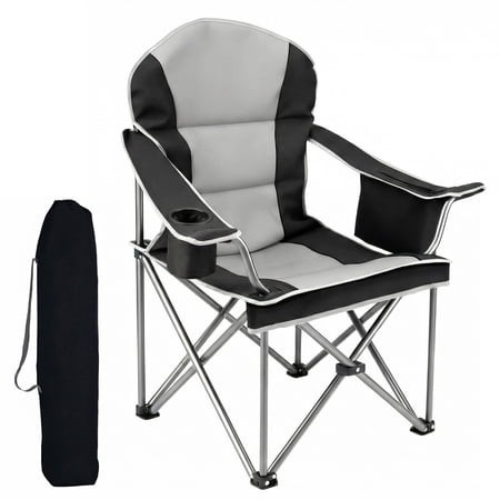 edx heavy duty camping chair 500 lb capacity oversized extra wide for adults padded high back folding lawn chair 500 lbs steel frame portable outd