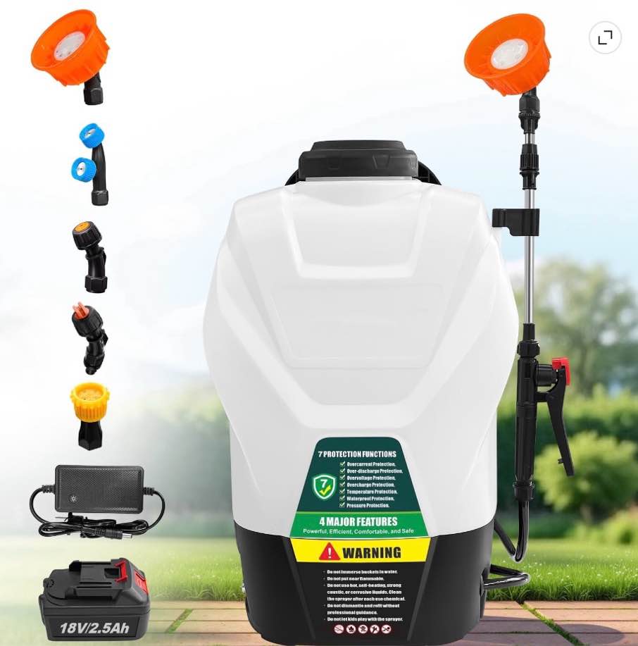 backpack sprayer in lawn and garden 4 gallon with 5 spray nozzles powerful electric battery powered sprayers