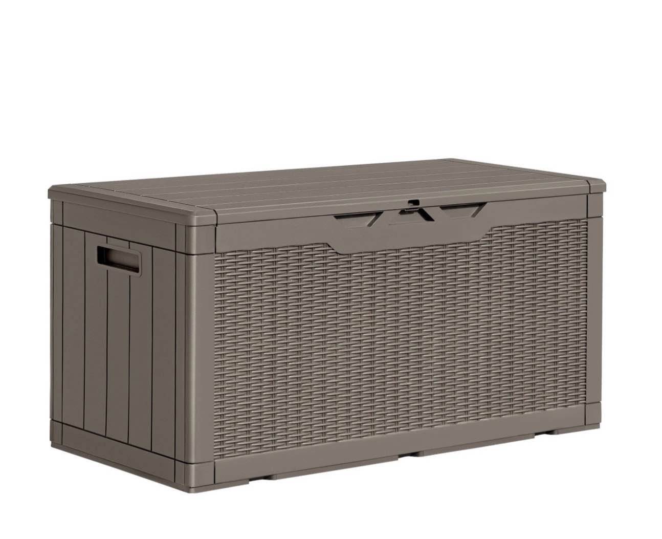 homall 100 gallon outdoor box deck plastic resin storage box, brown