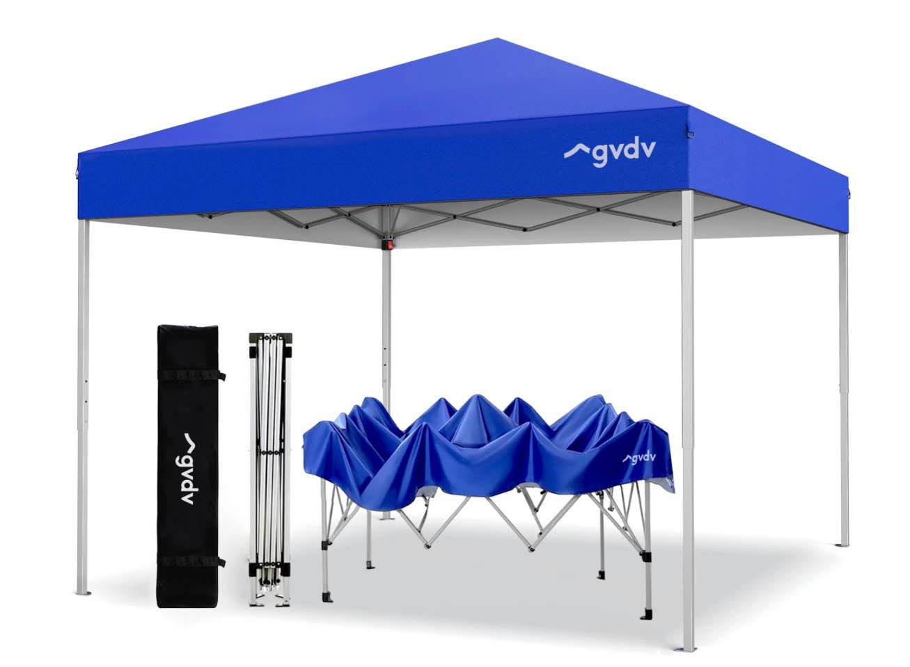 gvdv canopy tent, 10x10 ft easy pop up outdoor canopy tent, portable straight leg gazebo instant canopy, blue