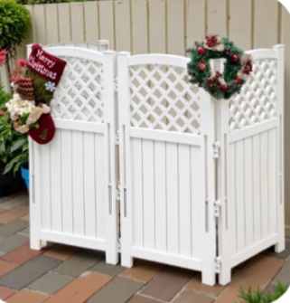 homall outdoor patio 4 panel screen enclosure,plastic privacy screens, air conditioner fence panels, trash can fence for garden, white