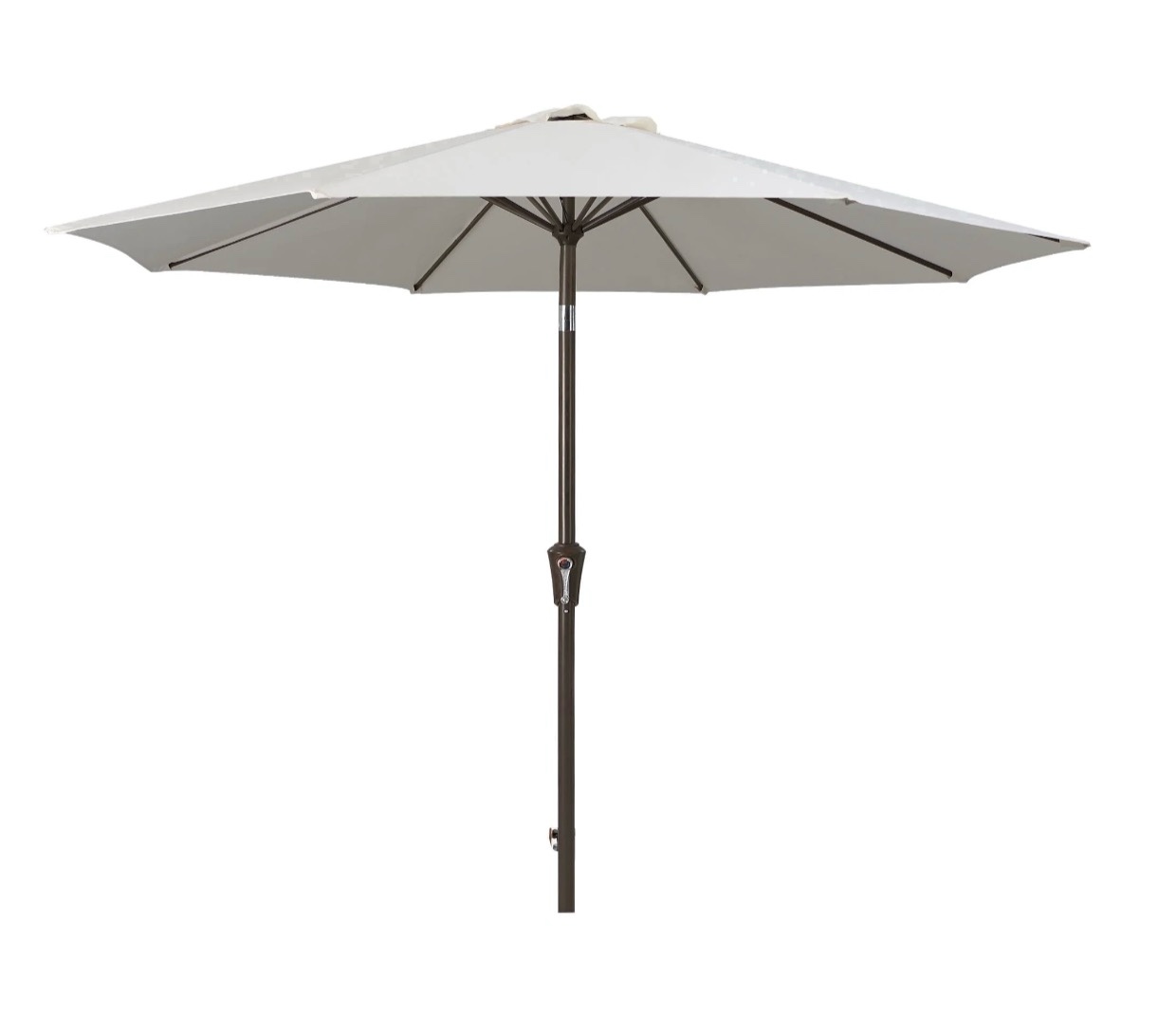 napwant 9ft patio umbrella, 8 sturdy ribs outdoor table umbrella with push-button tilt & crank for garden, deck, and pool white