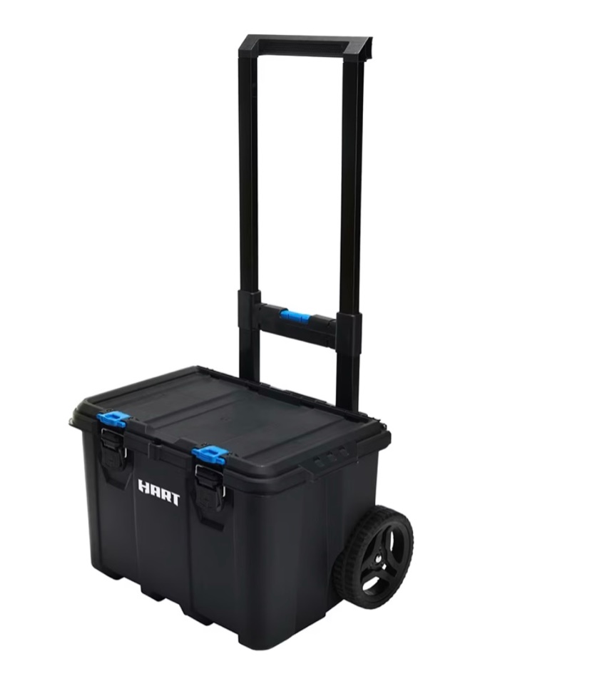hart stack cart mobile tool box for hardware storage fits 7 different components of modular storage system and suits hart power tools