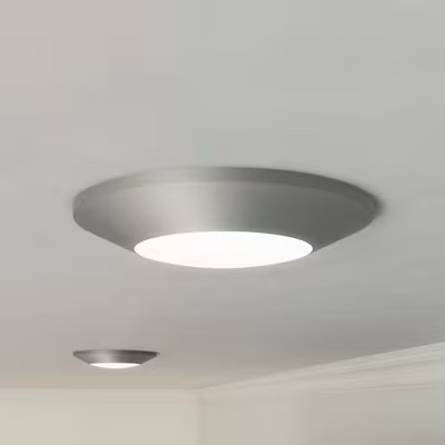 progress lighting 5cct 7.5-in brushed nickel indoor 1 -light led tunable white flush moun