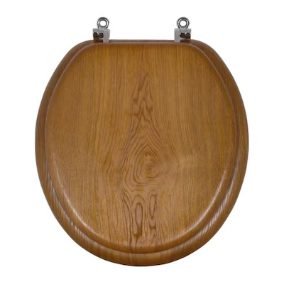 project source wood oak veneer round toilet