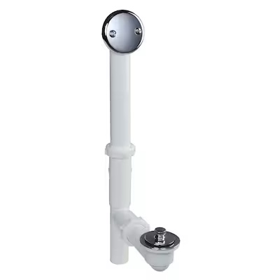 dearborn 1-1/2-in polished chrome push n' pull white/polished chrome push-pull drain