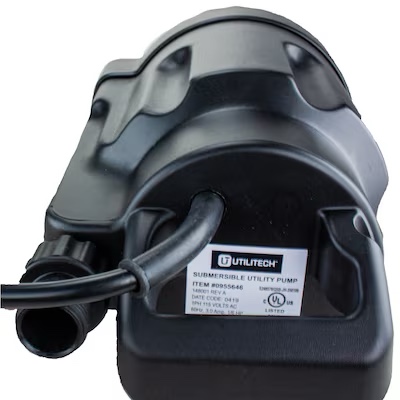 utilitech 1/6-hp 115 -volt 25-gallon thermoplastic submersible utility pump