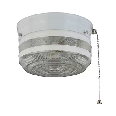 project source 6.75-in white indoor 1 -light flush mount light with clear glass