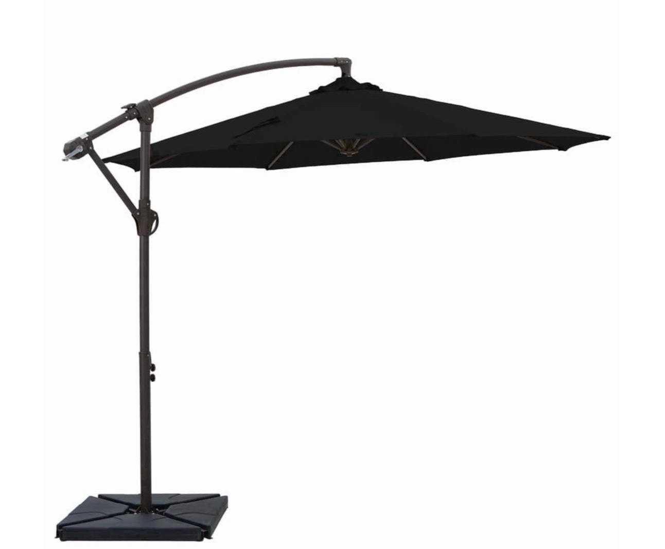 napwant 10ft cantilever patio umbrella with 4-piece weighted base included offset hanging umbrella with crank & tilt black