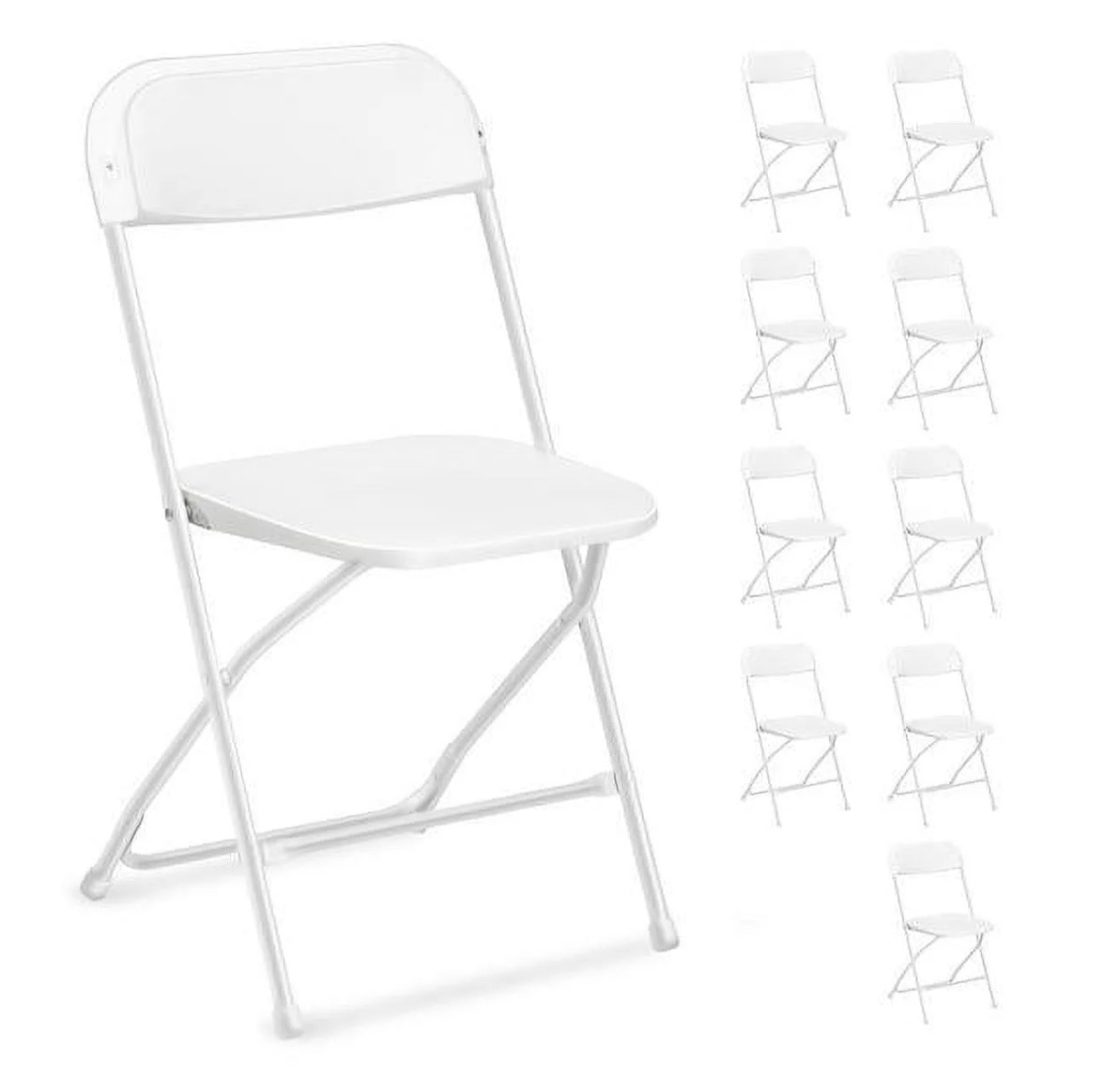 ktaxon 10 pack folding chairs plastic dining chairs for kitchen wedding commercial activities portable chairs for festival holiday white