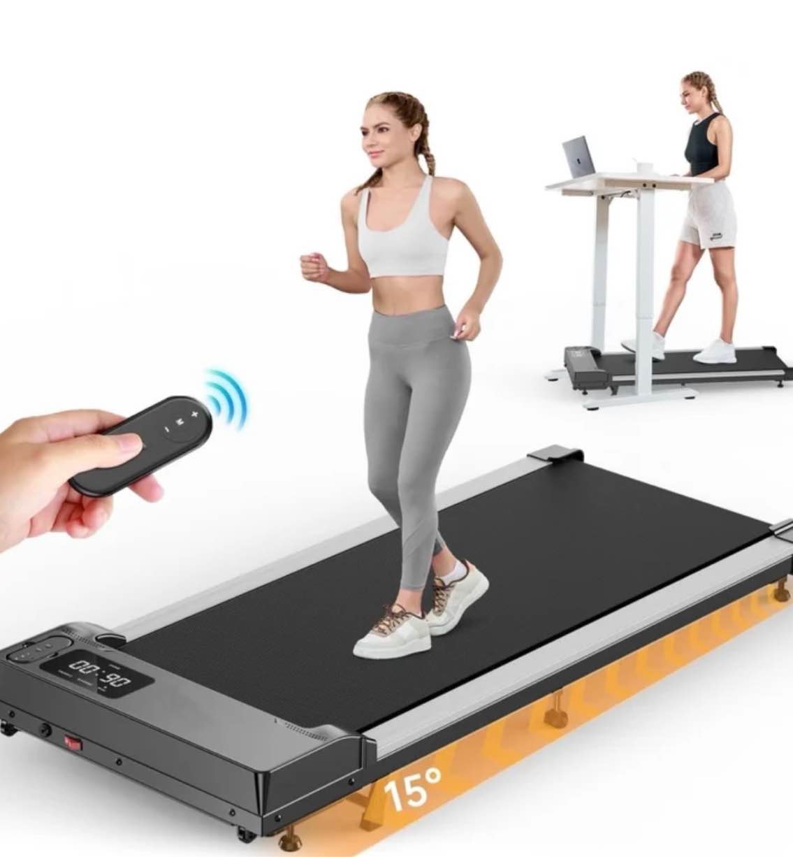 formill walking pad with incline 2.5 hp under desk treadmill small with led display &remote control 4 in 1 incline walking pad 300 lbs portable treadmill for home office